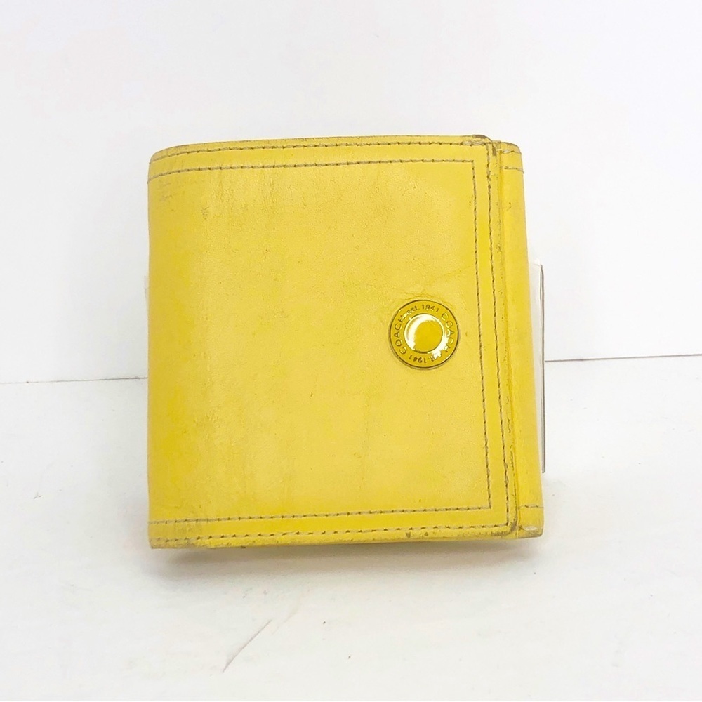 Coach, yellow, leather wallet